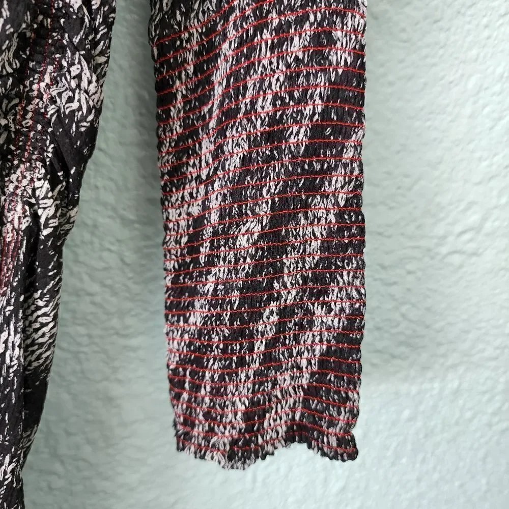 Rag and bone silk turtleneck long sleeve rushed bottom back zipper mini dress